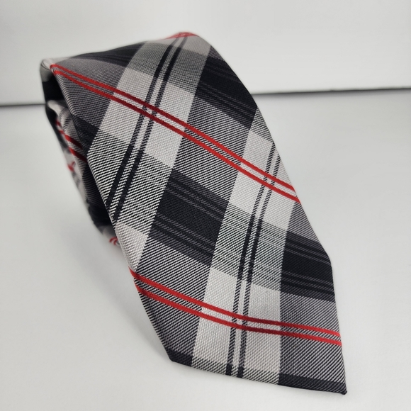 Dkny Other - DKNY Black Plaid Silk Slim Tie.